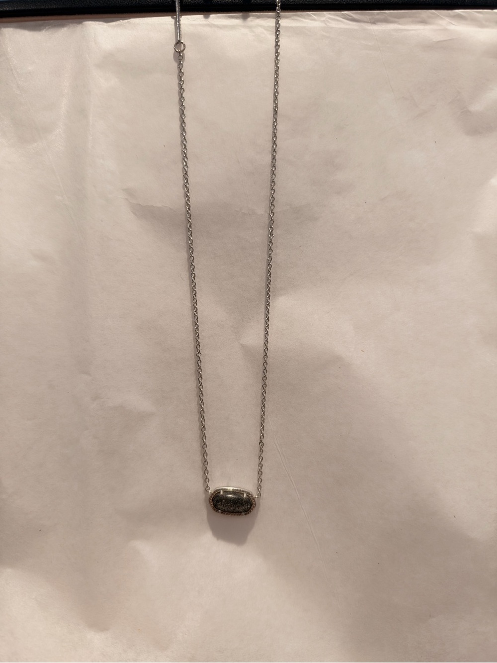 Sterling Silver Kendra Scott Necklace with Black Stone